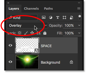 Changing the Smart Object's blend mode to Overlay.