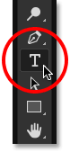 Selecting the Type Tool in the Toolbar.