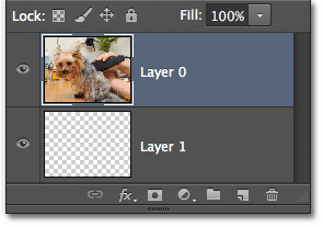 Panel Layers menunjukkan bahwa topeng kliping telah dirilis. Image © 2012 Photoshop Essentials.com