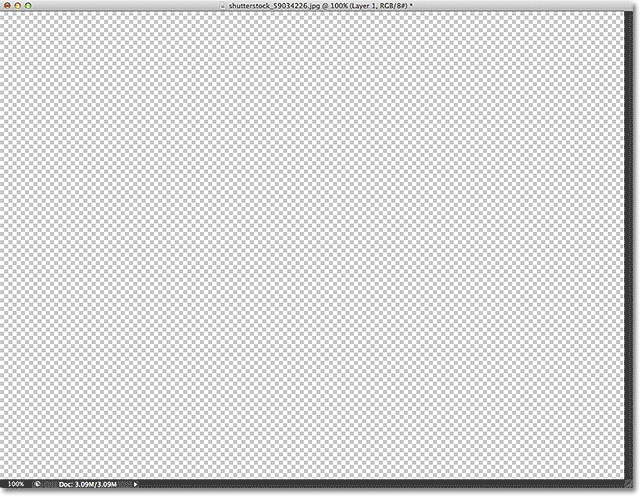 Melihat lapisan transparansi dalam jendela dokumen. Image © 2012 Photoshop Essentials.com