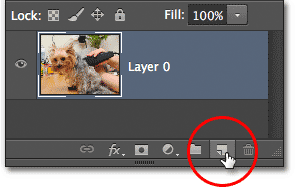 Mengklik ikon New Layer pada panel Layers. Image © 2012 Photoshop Essentials.com