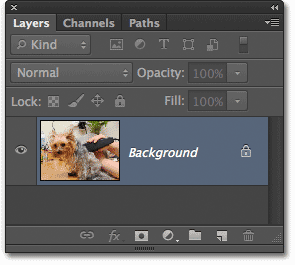 Latar lapisan dalam panel Layers. Image © 2012 Photoshop Essentials.com