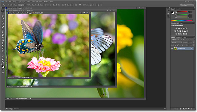 Gambar ditampilkan sebagai jendela dokumen mengambang di Photoshop CS6. Image © 2013 Photoshop Essentials.com