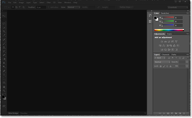 Panel di Photoshop CS6 antarmuka. Gambar © 2013 Steve Patterson, Photoshop Essentials.com