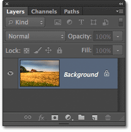 Panel Layers di Photoshop CS6. Image © 2012 Steve Patterson, Photoshop Essentials.com