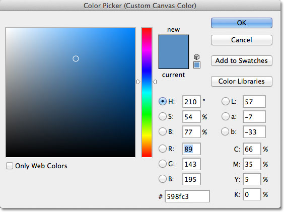 The Color Picker in Photoshop cS6. Image © 2012 Photoshop Essentials.com