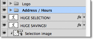 The new layer group appears in the Layers panel. Image © 2011 Photoshop Essentials.com