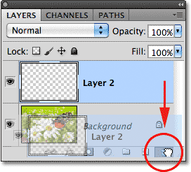 Deleting Layer 2. Image © 2011 Photoshop Essentials.com