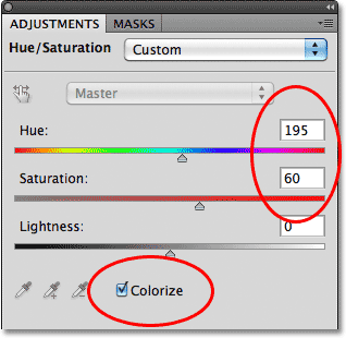 The Hue/Saturation controls. Image © 2011 Photoshop Essentials.com