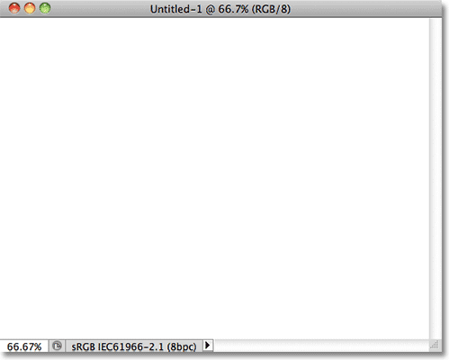 A new Photoshop document filled with white. Image © 2011 Photoshop Essentials.com