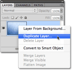 The Layers panel contextual menu. Image © 2011 Photoshop Essentials.com