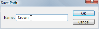 Saving the path by renaming it to 'Crown'.