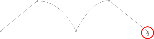 Clicking to add another anchor point and create another straight path segment.