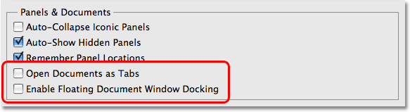 The Interface Preferences in Photoshop CS4. Image © 2009 Photoshop Essentials.com.