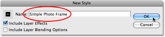 The New Style dialog box in Photoshop. Image © 2008 Photoshop Essentials.com.