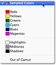 photoshop 101 color range feature