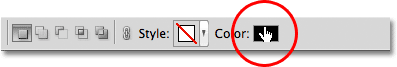 Selecting a color for the shape in Photoshop. Image © 2011 Photoshop Essentials.com