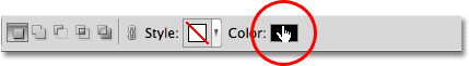 Choosing a color for the custom shape in Photoshop. Image © 2011 Photoshop Essentials.com