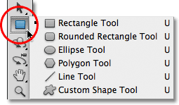 Alat Shape di Photoshop. Gambar © 2011 Photoshop Essentials.com