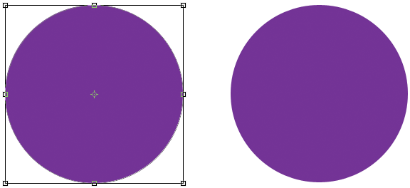 The Free Transform box and handles appear around the vector shape. Image © 2011 Photoshop Essentials.com