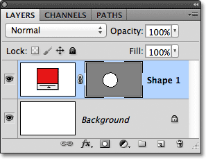 Bentuk baru Negara Muncul PADA lapisan Shape Layers panel Dalam,.  Gambar © 2011 Photoshop Essentials.com