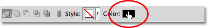 Choosing a color for the Shape layer in Photoshop. Image © 2011 Photoshop Essentials.com