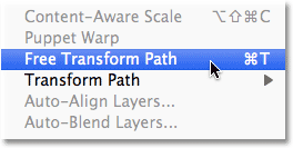 Photoshop Free Transform Path command. Image © 2011 Photoshop Essentials.com