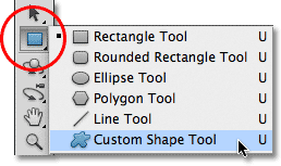 Photoshop Custom Shape Tool. Image © 2011 Photoshop Essentials.com