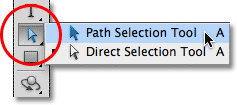 Photoshop Path Selection Tool. Image © 2011 Photoshop Essentials.com