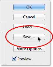 Clicking the Save button in the Color Settings dialog box. Image © 2013 Photoshop Essentials