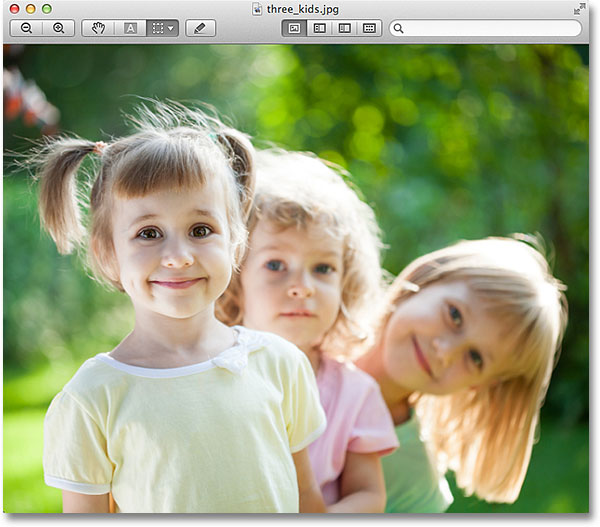 The photo has been opened in Apple's Preview program. Image © 2013 Photoshop Essentials.com