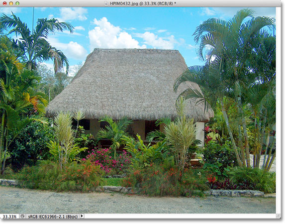 Sebuah pondok kecil di Meksiko. Image © 2012 Photoshop Essentials.com