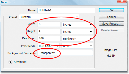 Kotak dialog New Document