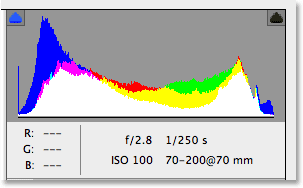 The Camera Raw histogram. Image © 2013 Photoshop Essentials.com