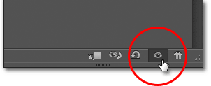 Значок слой видимость на панели свойств в Photoshop CS6. Image © 2012 Photoshop Essentials.com