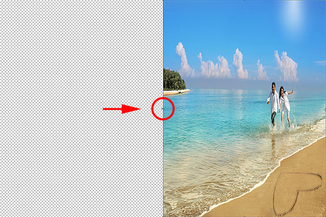 Reshaping the photo with the Free Transform command. Image © 2012 Photoshop Essentials.com