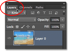 Selecting the Layers panel. Image © 2012 Photoshop Essentials.com