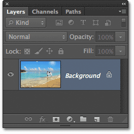 The Background layer in Photoshop CS6. Image © 2012 Photoshop Essentials.com