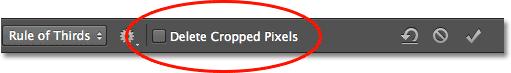 The new Delete Cropped Pixels option in CS6. Image © 2012 Photoshop Essentials.com