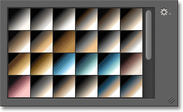 The Gradient Picker showing the Photographic Toning preset thumbnails. Image © 2012 Photoshop Essentials.com