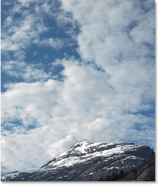 A closeup of the sky in the raw version of the photo. Image © 2013 Photoshop Essentials.com