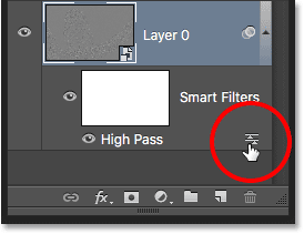 Opening the High Pass filter's Blending Options dialog box. Image © 2016 Photoshop Essentials.com