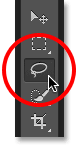Selecting the Lasso Tool in Photoshop.