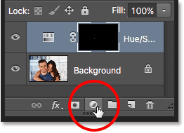 Clicking the New Fill or Adjustment Layer icon in the Layers panel.