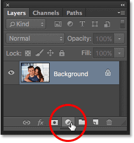 Clicking the New Fill or Adjustment Layer icon in the Layers panel.