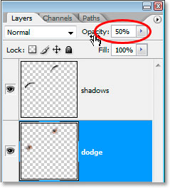 Lower the opacity to reduce the sharpening amount