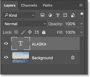 The Layers panel in Photoshop. Image © 2016 Photoshop Essentials.com