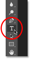 Selecting the Type Tool in Photoshop. Image © 2016 Photoshop Essentials.com