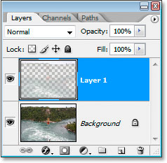 The selection now copied onto a new layer above the Background layer.