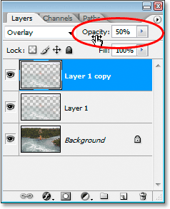 Lowering the opacity of the duplicate layer to reduce the amount of contrast.